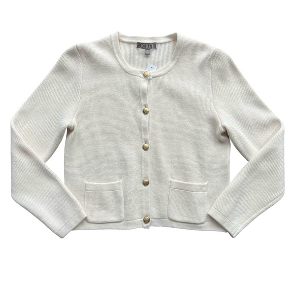 J.Crew Nautical Cream Cardigan with Gold Buttons Small - Picture 1 of 9